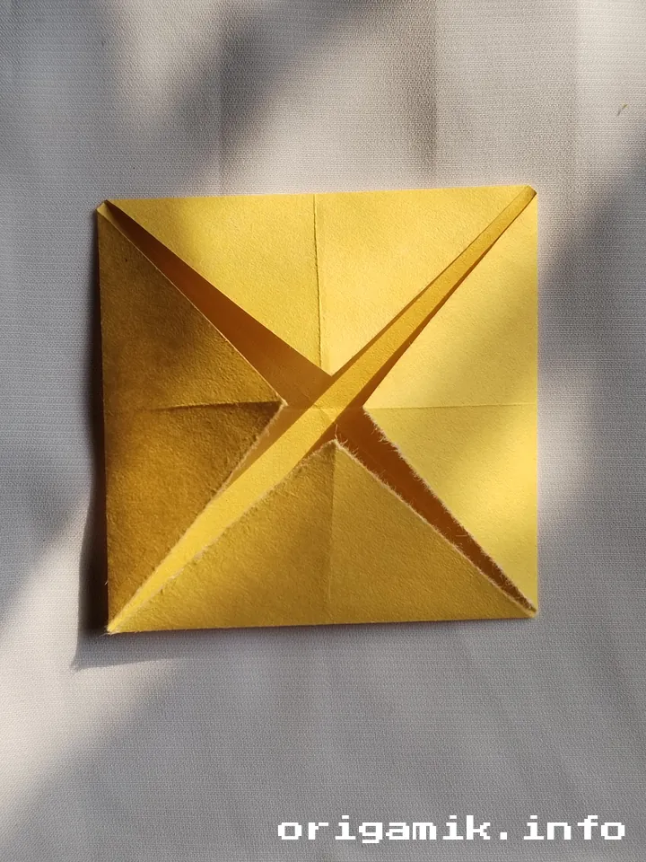 Origami button step 3 d