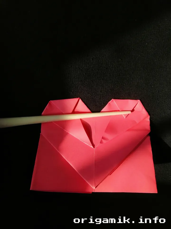 Origami heart with bow step 8 c