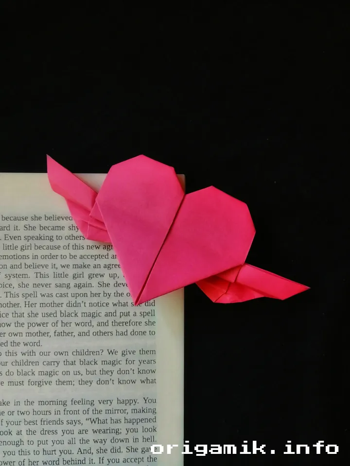 Origami heart with wings step 8 a