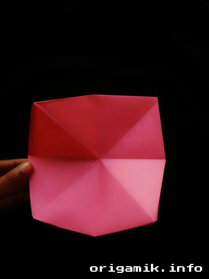 Origami lotus bookmark step 5 d