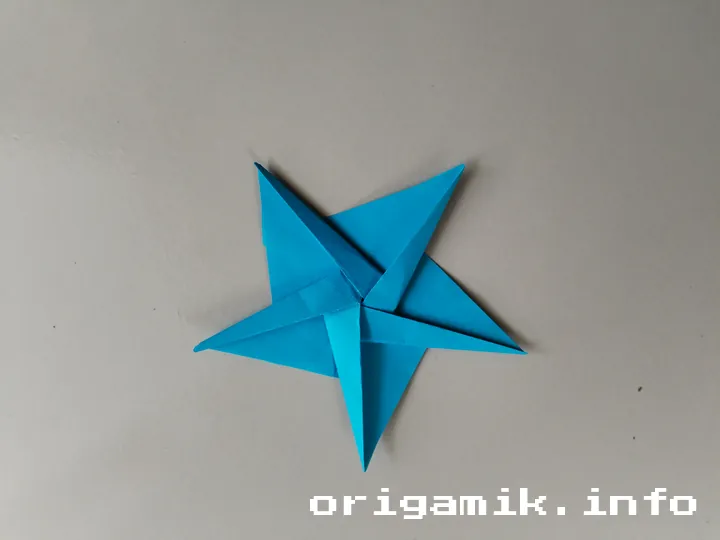 Origami 5 pointed star step 10