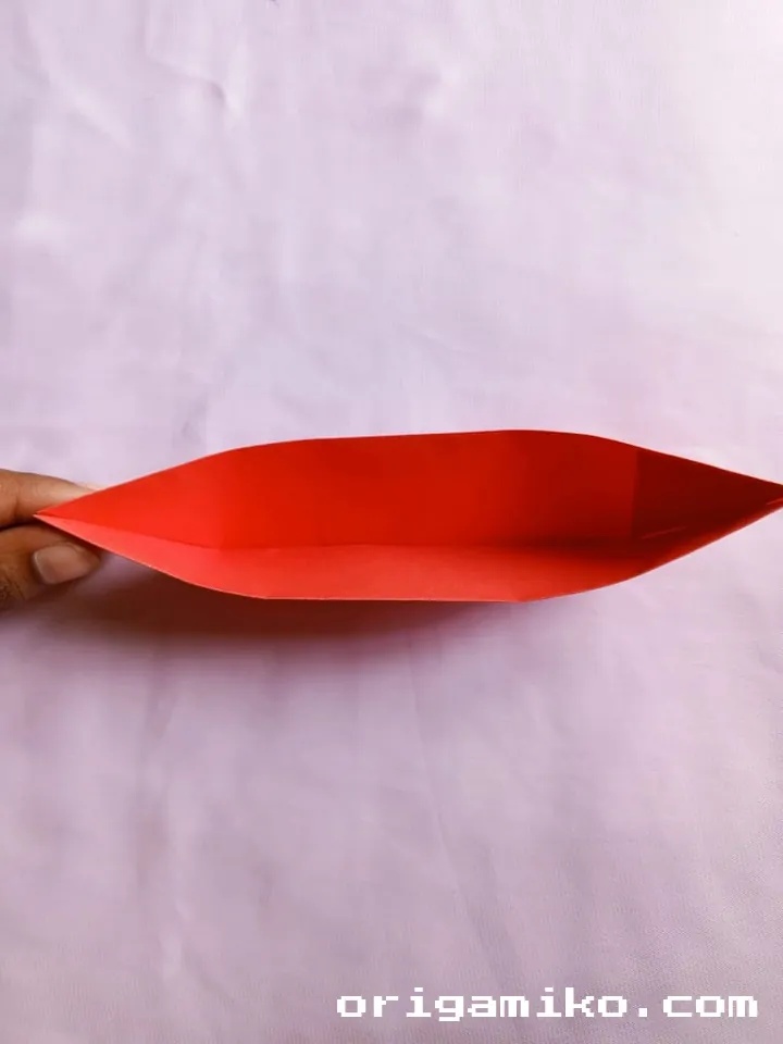 Origami canoe step 5 e