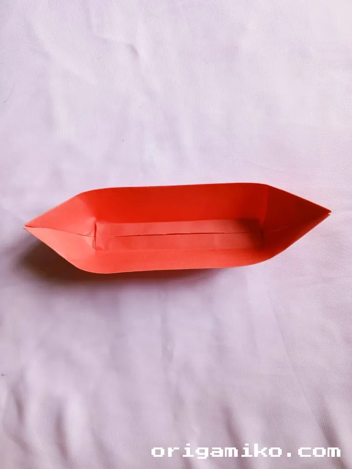 Origami canoe step 6