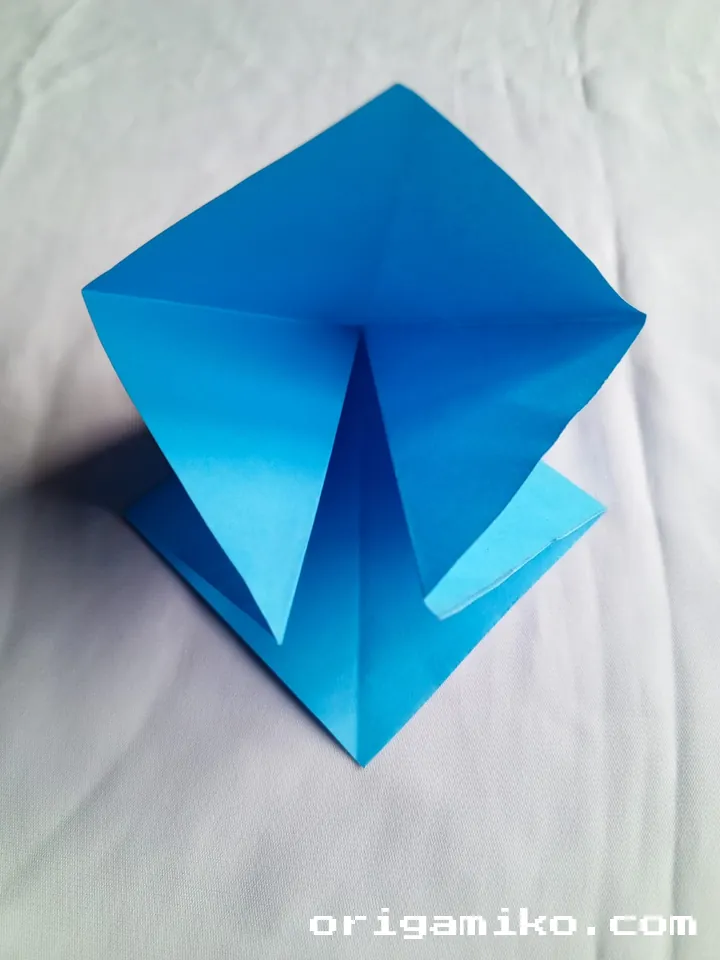 Origami coffee cup step 3 e