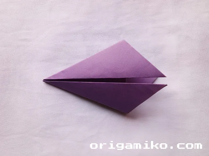 Origami peach step 3 e