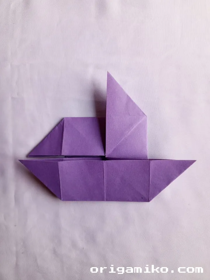 Origami yacht step 4 a