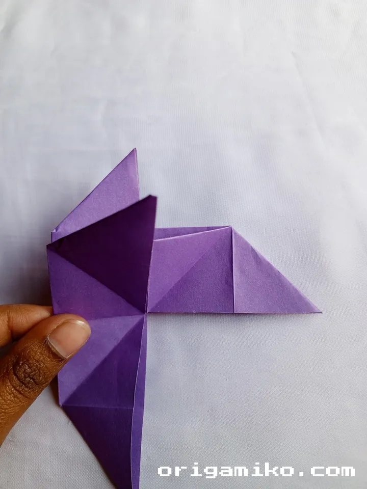 Origami yacht step 4 d