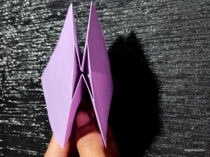 Origami bow step 3 d