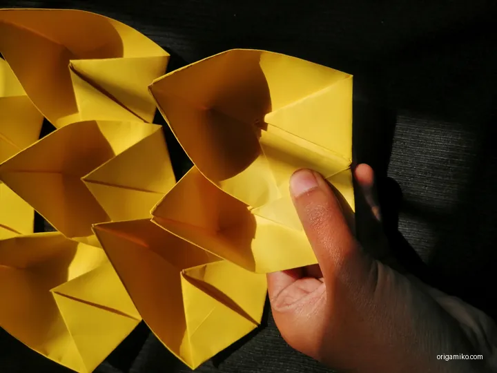 Origami water lily step 3 (b)