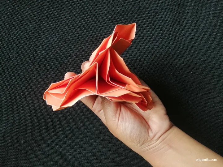 origami carnation flower step 3 (g)