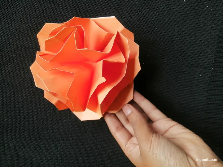 origami carnation flower step 4