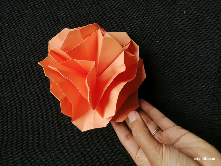 origami carnation flower step final result 1