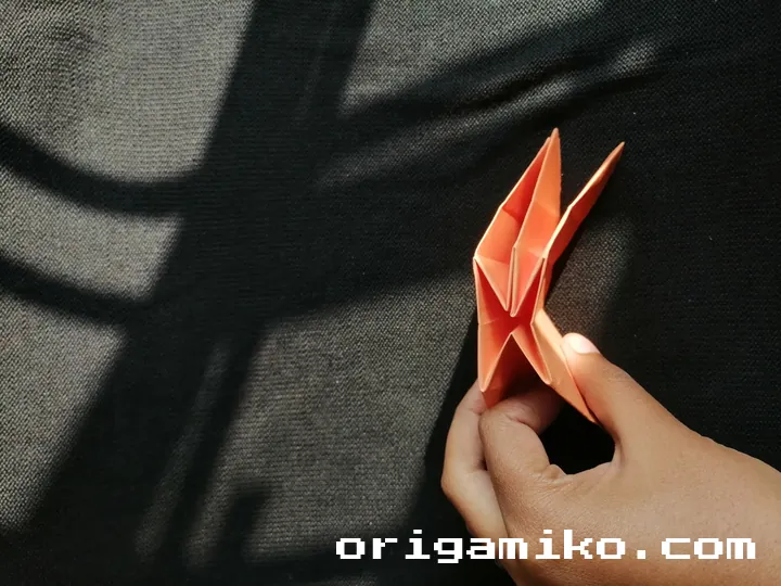 Origami hibiscus flower step 4 (b)