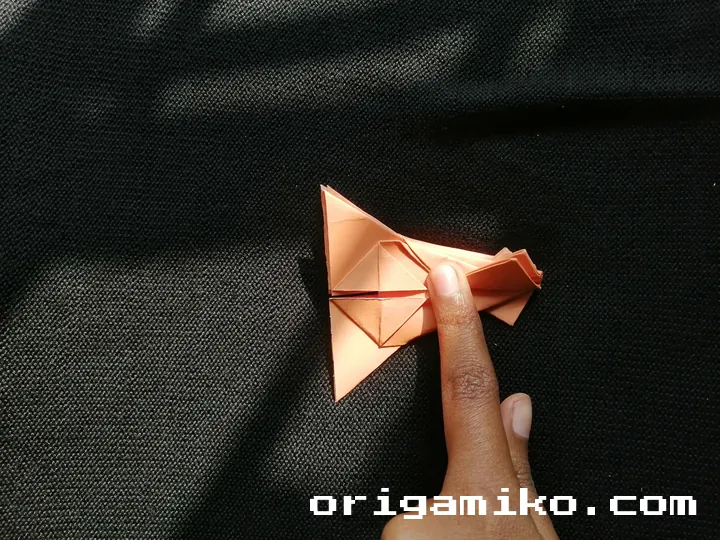 Origami hibiscus flower step 5 (d)