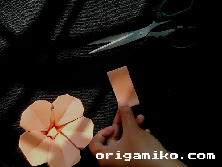 Origami hibiscus flower step 6 (b)
