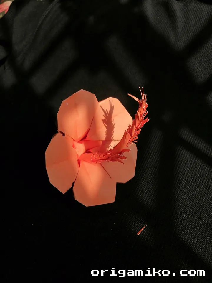 Origami hibiscus flower step Final result 1
