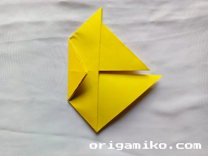 Origami sailboat step 5 e
