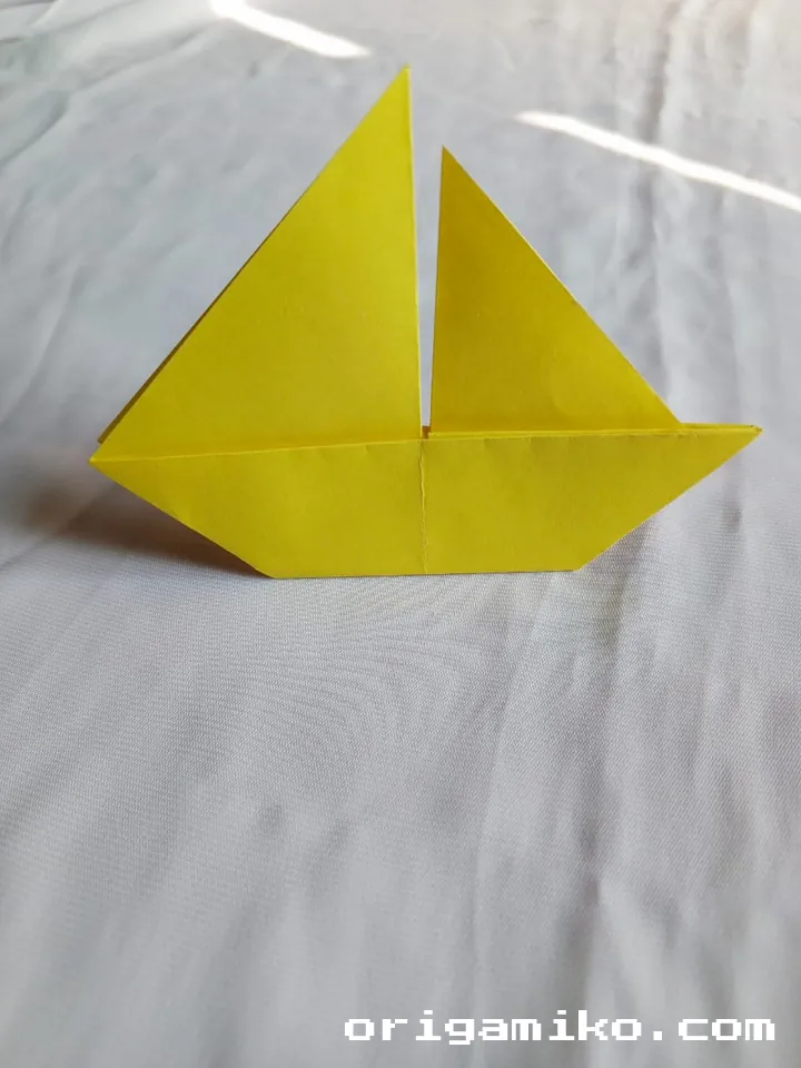 Origami sailboat step 5 f