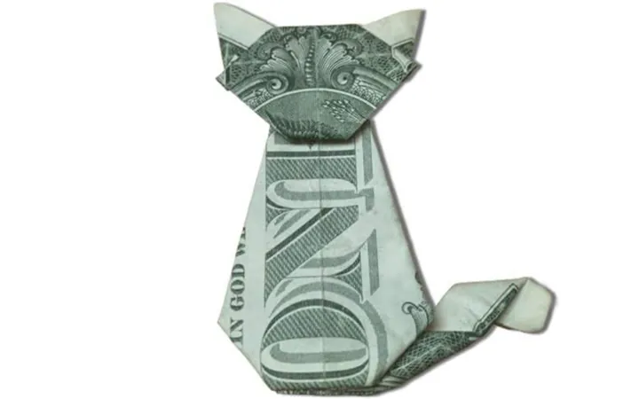 Dollar Bill Origami Cat