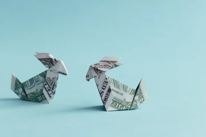 Dollar Bill Origami Rabbit