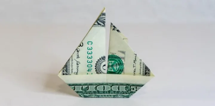 Dollar Bill Origami Sailboat