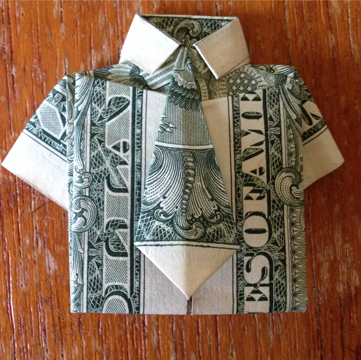 Dollar Bill Origami Shirt and Tie