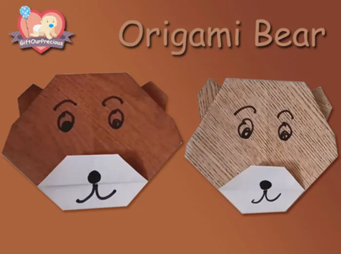 Easy Origami Bear Face