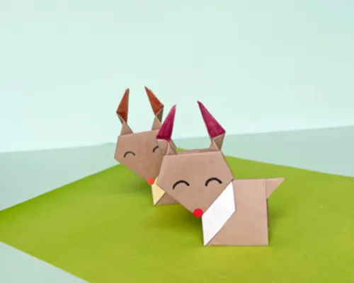 Easy Origami Reindeer