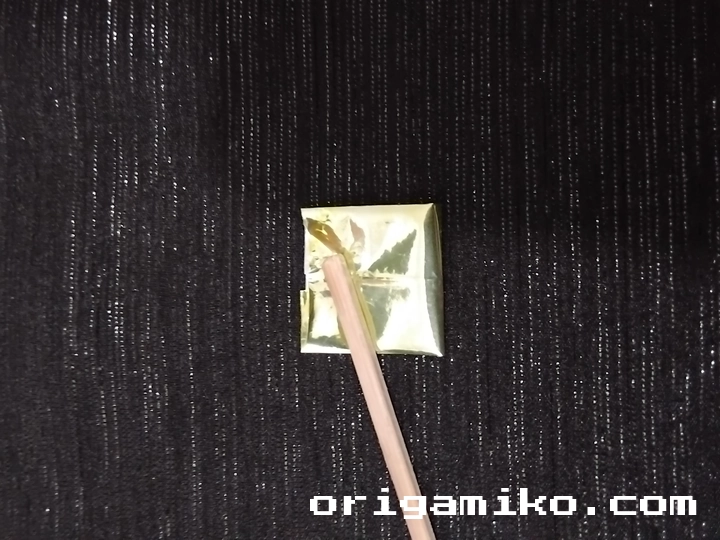Gum wrapper origami butterfly step 2 c