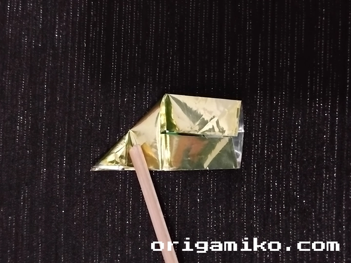 Gum wrapper origami butterfly step 3 a