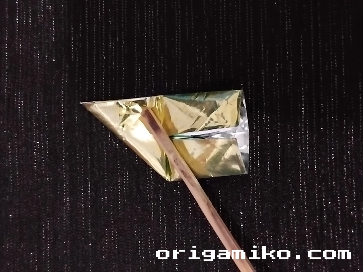 Gum wrapper origami butterfly step 3 b