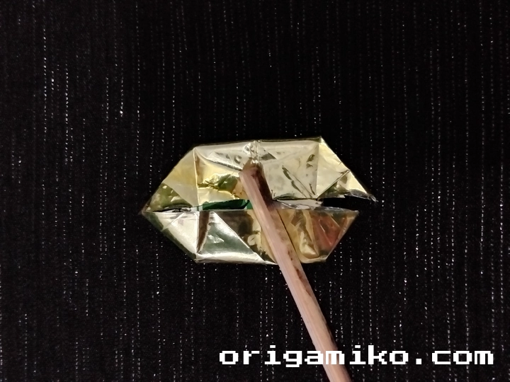 Gum wrapper origami butterfly step 3 d
