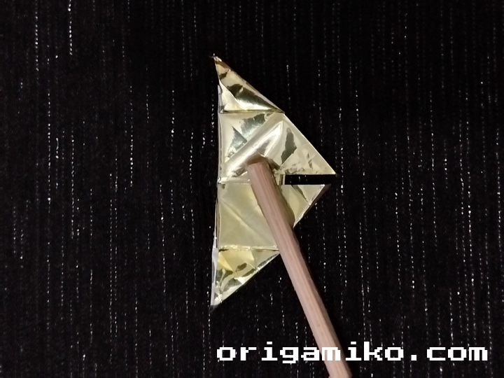 Gum wrapper origami butterfly step 4 b