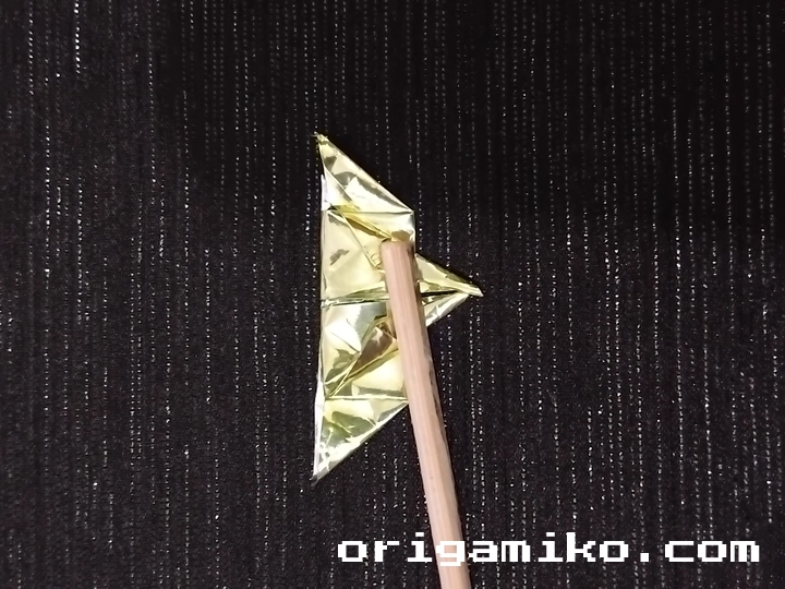 Gum wrapper origami butterfly step 4 c