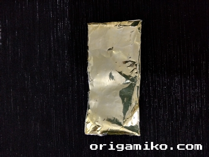 Gum wrapper origami ring step 1