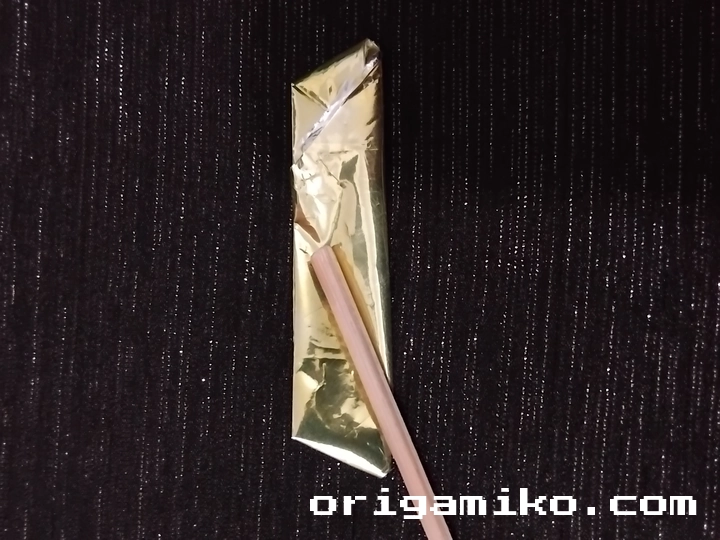 Gum wrapper origami ring step 4 b