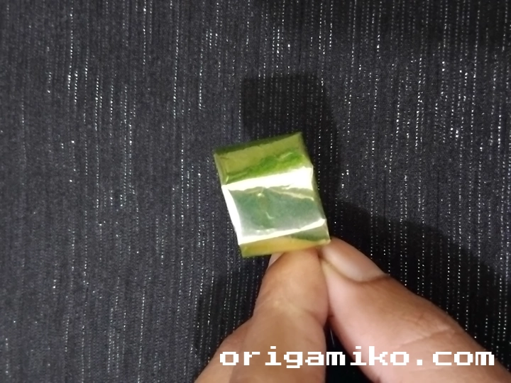 Gum wrapper origami ring step 5 a