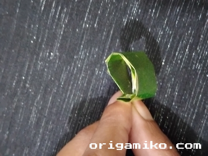 Gum wrapper origami ring step 5 c