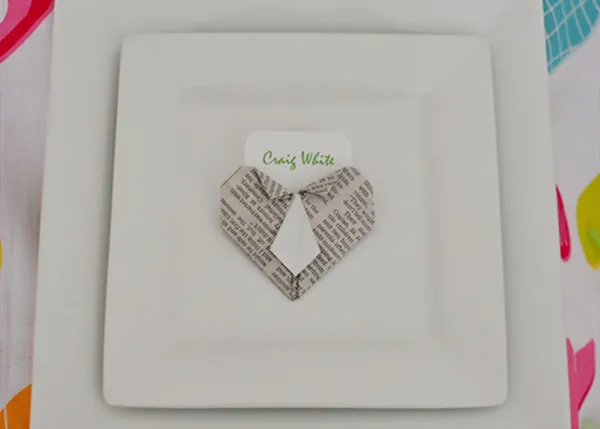 How to Fold Origami Heart with Necktie