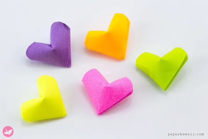 Mini Origami Lucky Hearts