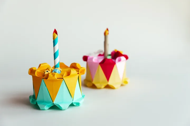 Origami Birthday Cake