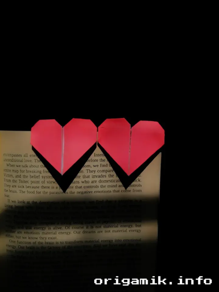 Origami Double Heart Bookmark