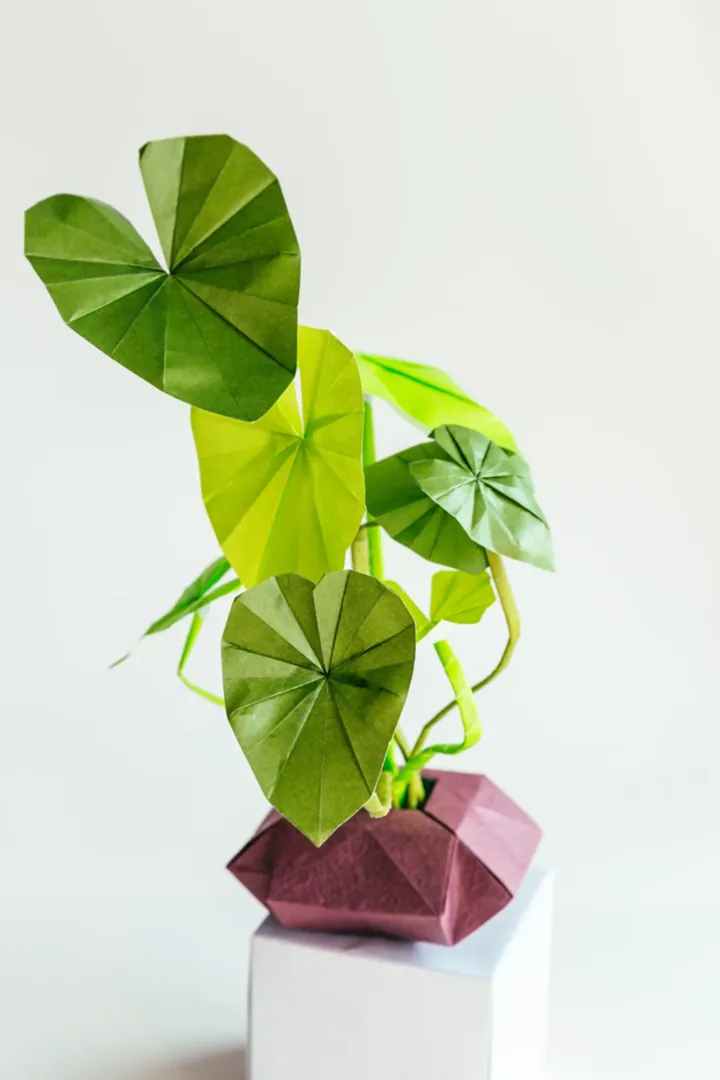 Origami Green Leaf