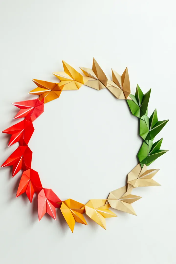 Origami Leaf Wreath