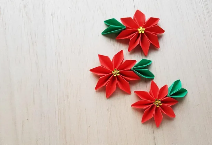Origami Poinsettia Flowers