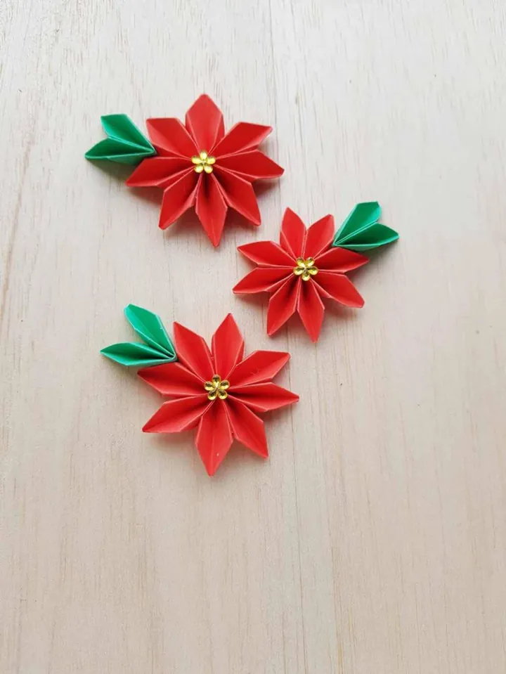 Origami Poinsettia Flowers