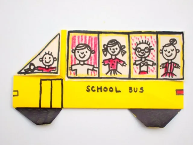 Origami School Bus