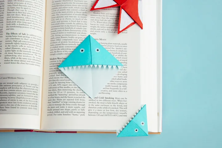 Origami Shark Corner Bookmark