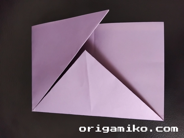 Origami leaf envelope step 2 e