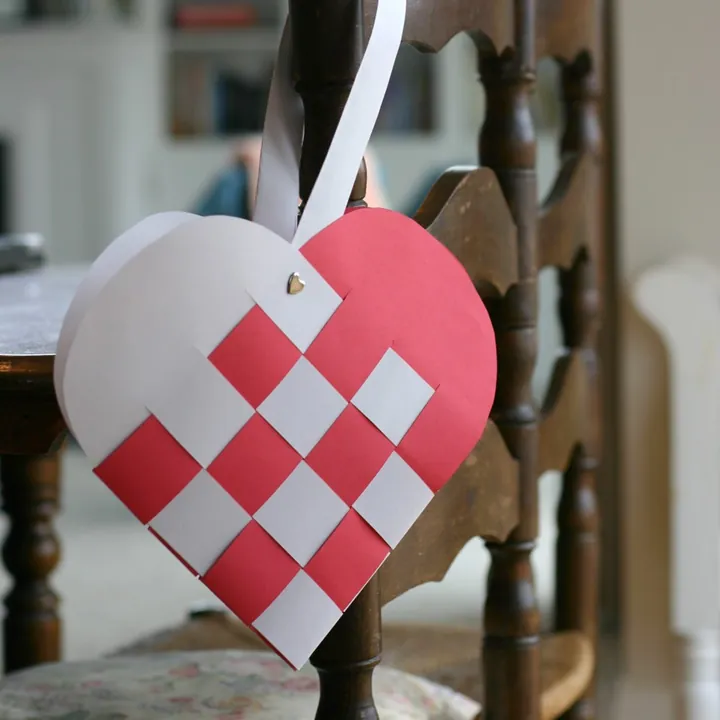 Paper Woven Valentines Heart